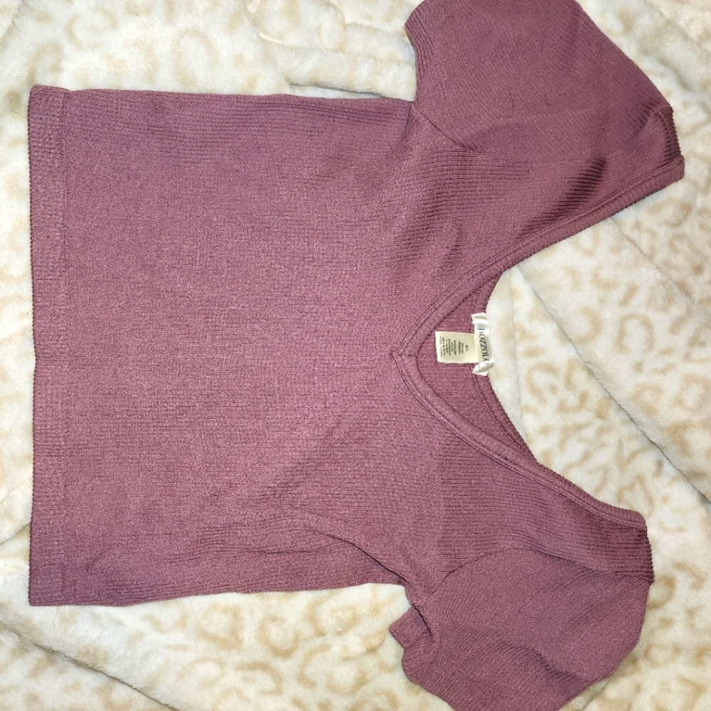 Purple Short Sleeve Crop Top